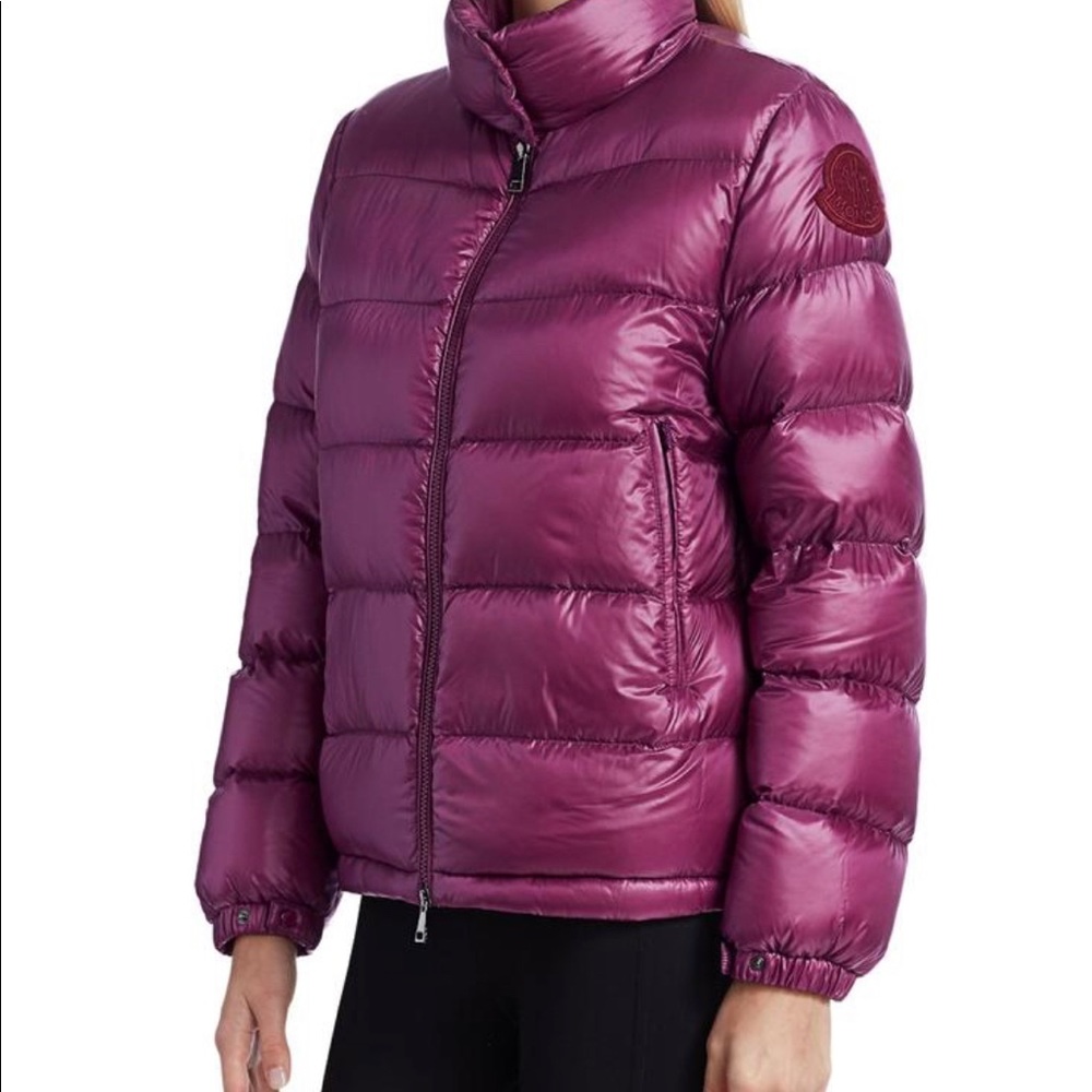 Moncler Purple Copenhague Lacquered Down Jacket Coat